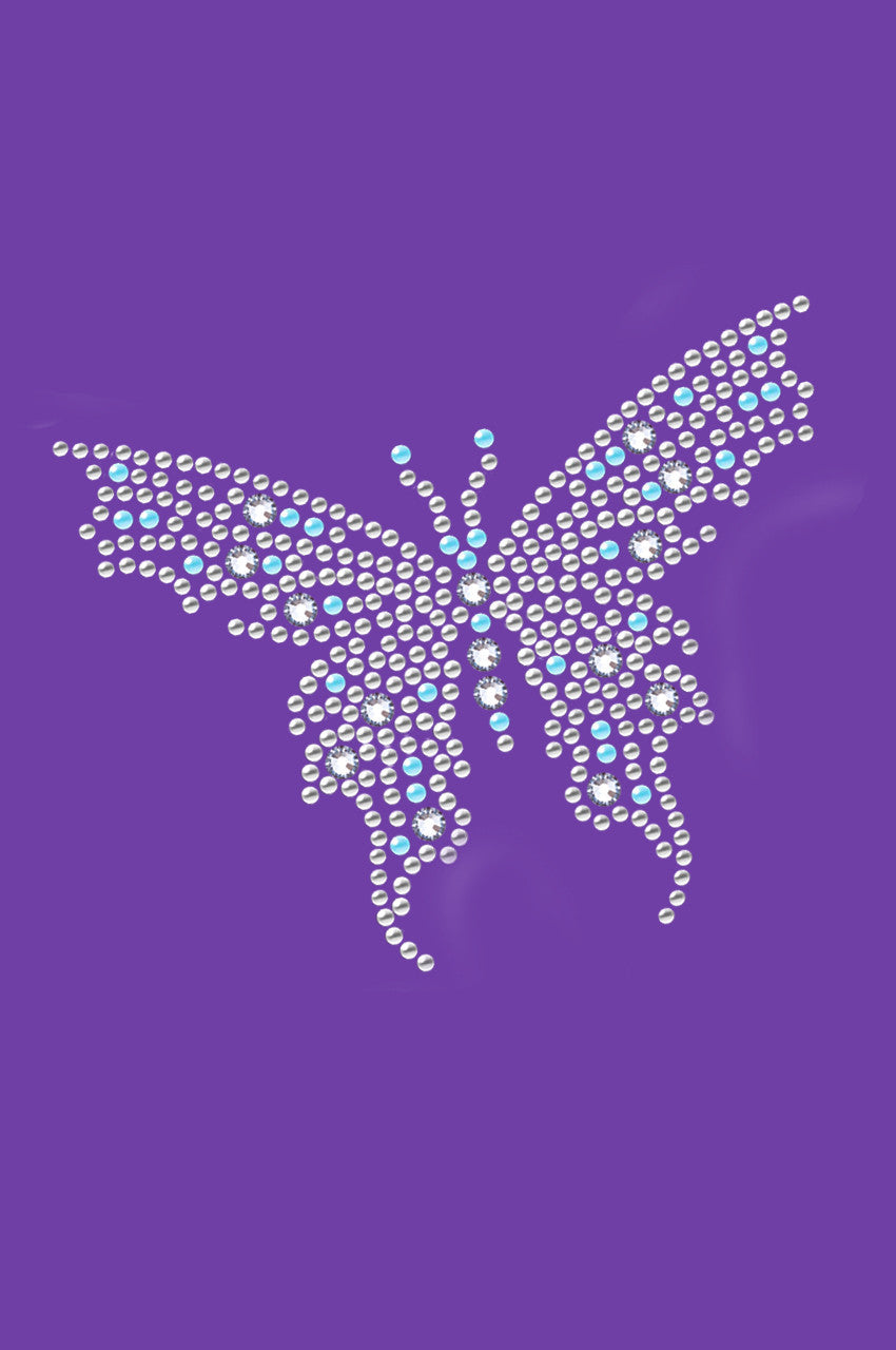 Blue Austrian crystal Butterfly - Womens T-shirt