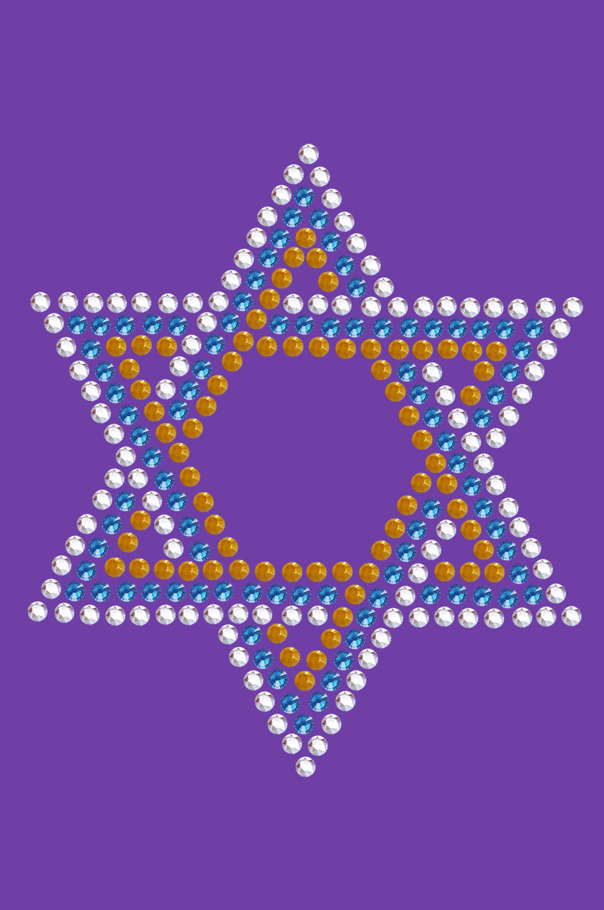 Star of David - Small (Blue, Silver, & Gold) - Womens T-shirt