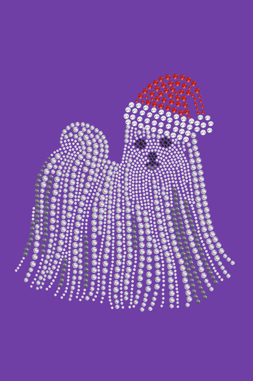 Maltese with Santa Hat - Womens T-shirt