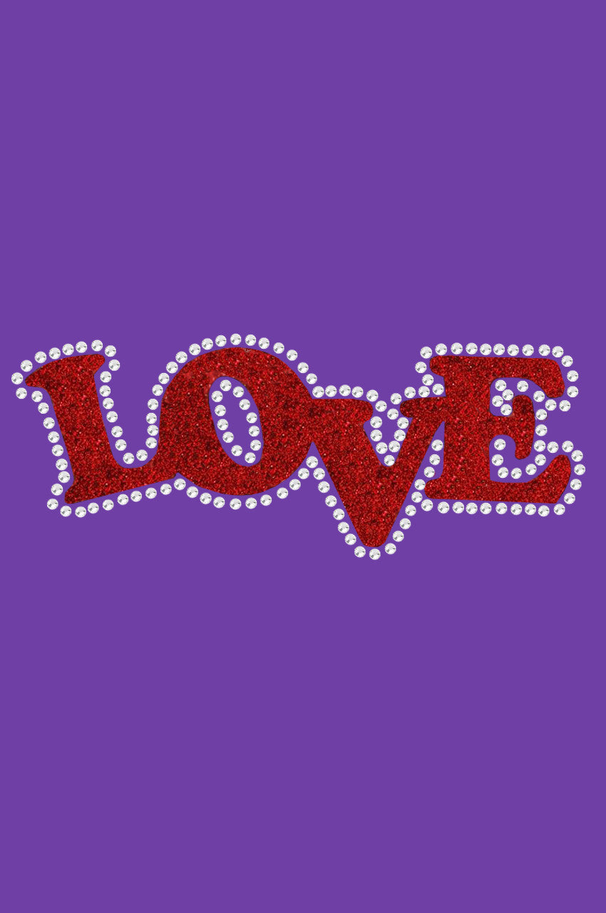 Love (Red Glitter ) - Womens T-shirt