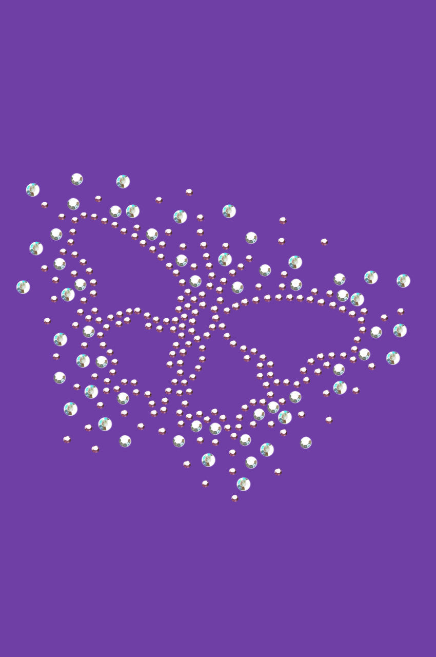 Pink Austrian crystal AB Butterfly - Bandannas