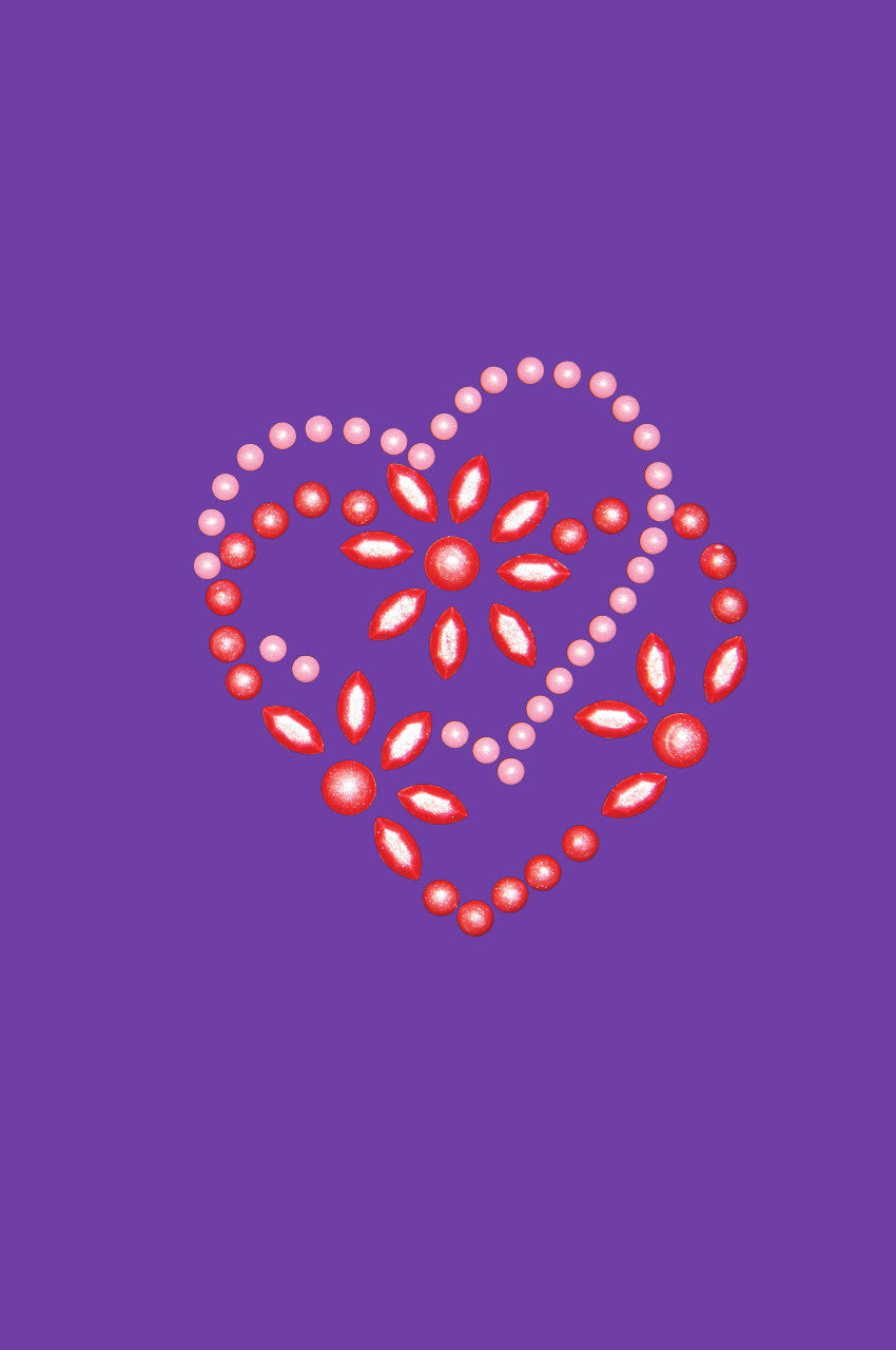 Pink & Red Flower Heart - Womens T-shirt