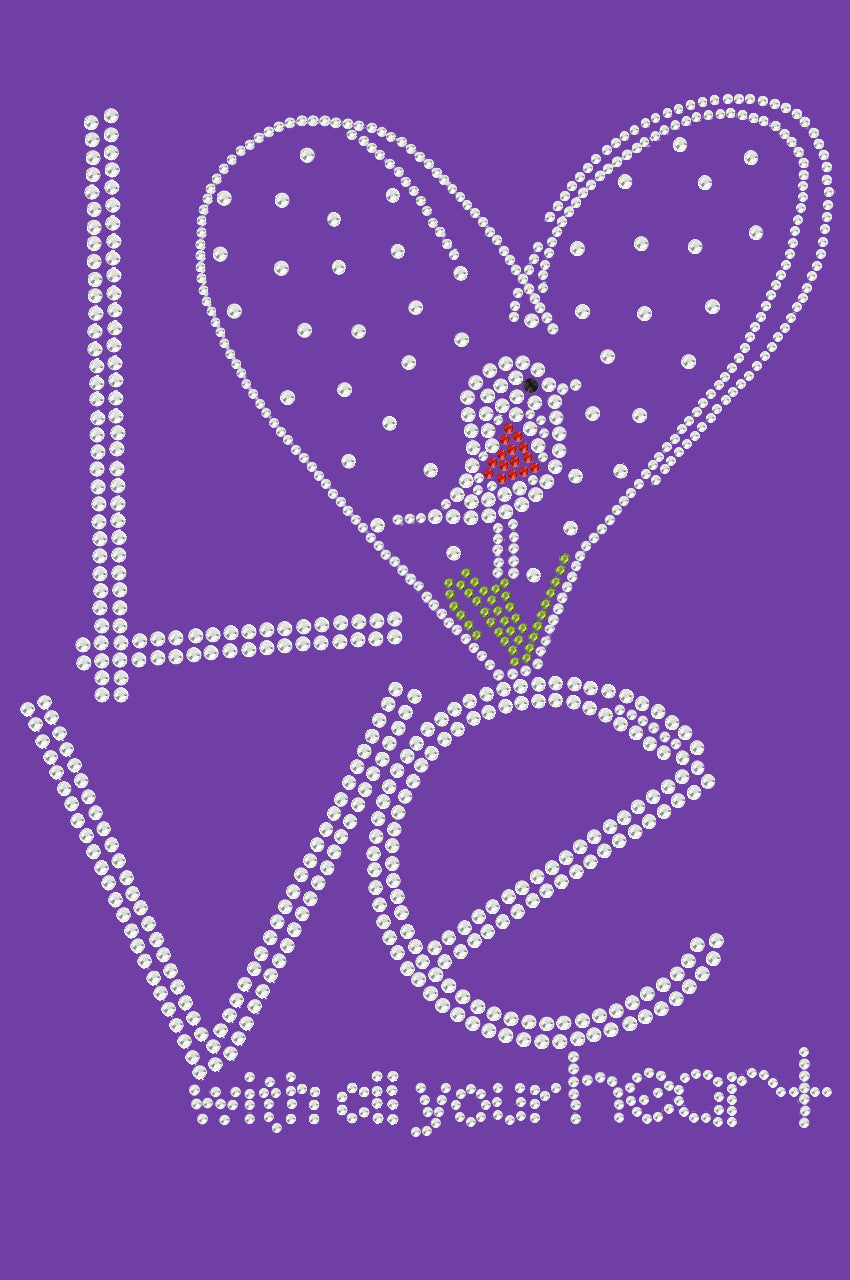 Love With All Your Heart Love Bird - Womens T-shirt