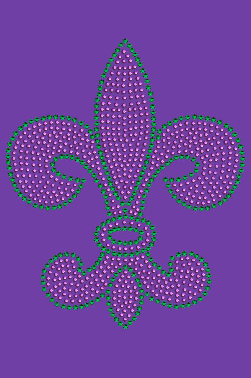 Fleur de Lis (Purple & Green) - Womens T-shirt