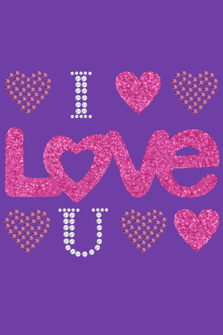 I Love You Pink Glitter - Womens T-shirt