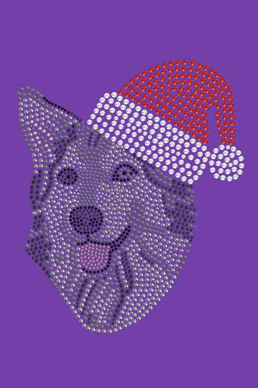 Husky/Tamaskan with Santa Hat - Womens Tee