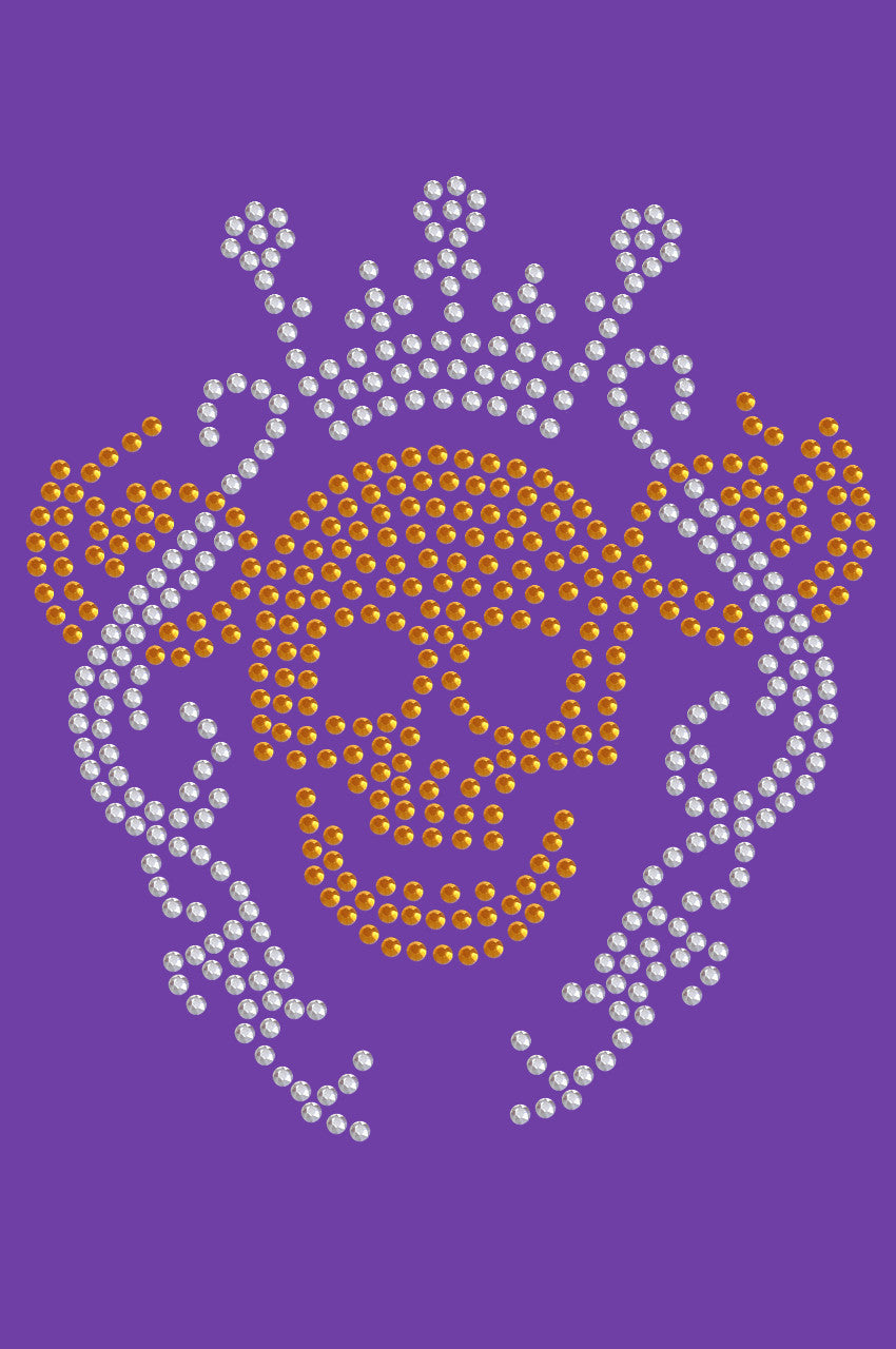 Gold Skull with Crown - Womens T-shirt