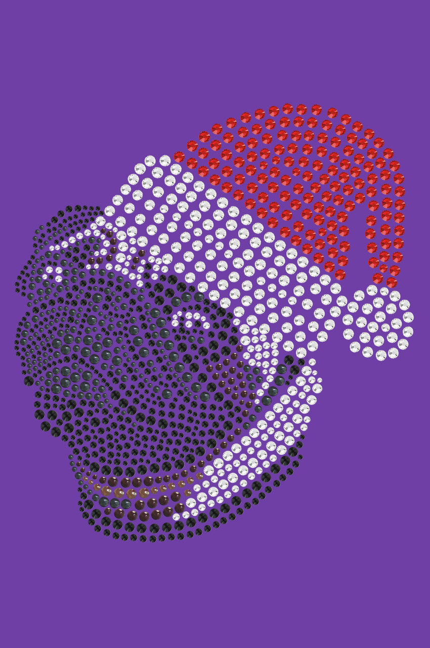 Pug with Santa Hat - Womens T-shirt