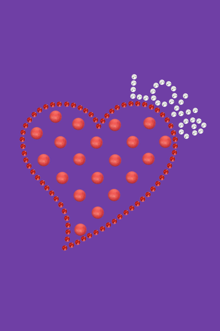 Small Love Polka Dot Heart - Womens T-shirt