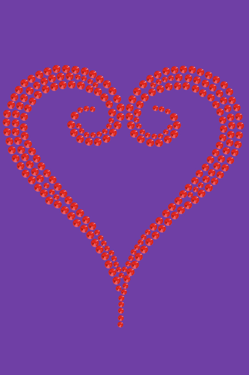 Red Rhinestone Heart - Womens T-shirt