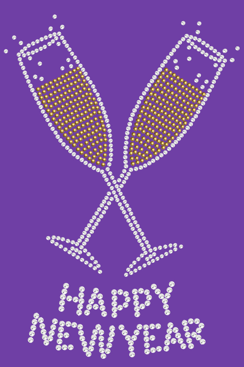 Happy New Year Champagne Glasses - Womens T-shirt