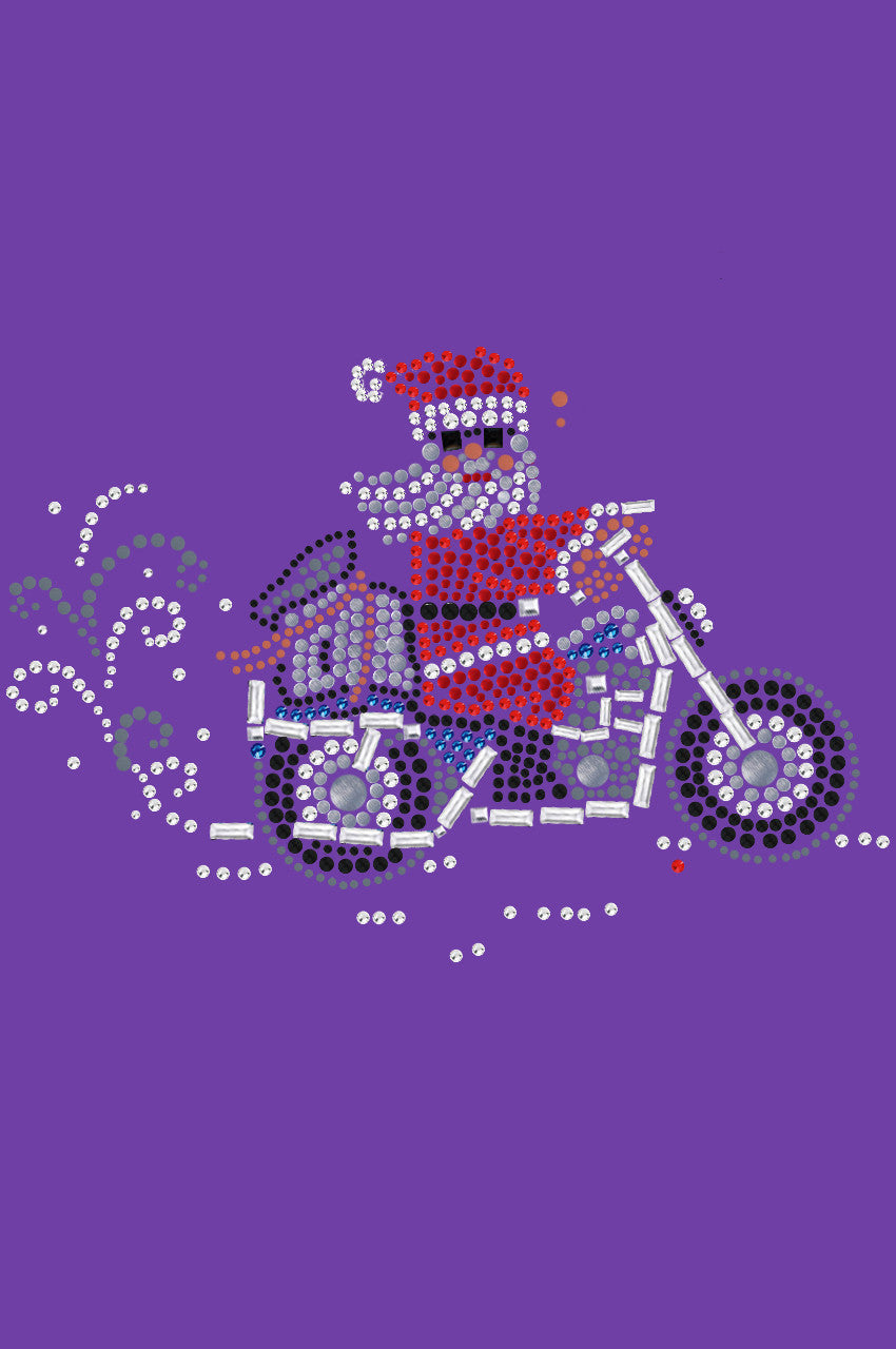 Santa on Motorcycle - Womens Tee