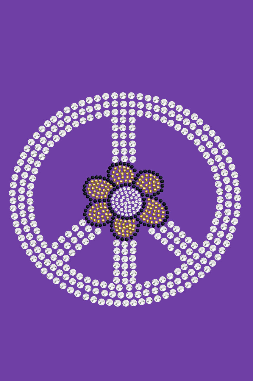 Peace Sign with Daisy - Womens T-shirt
