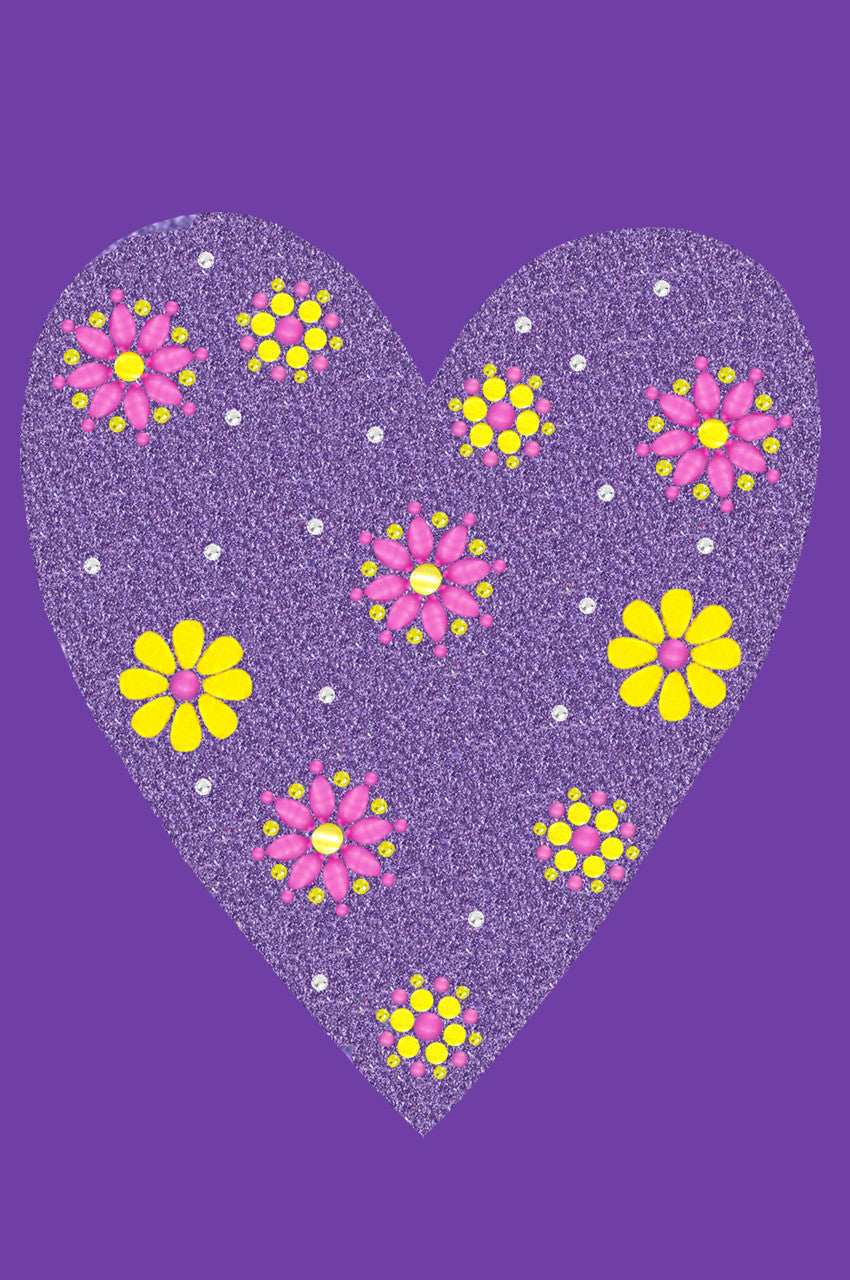 Purple Glitter Heart - Womens T-shirt