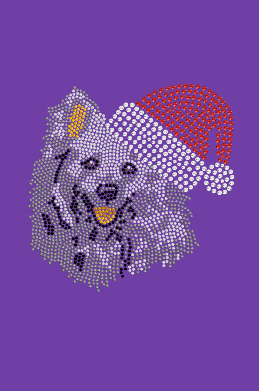American Eskimo with Santa Hat - Womens Tee