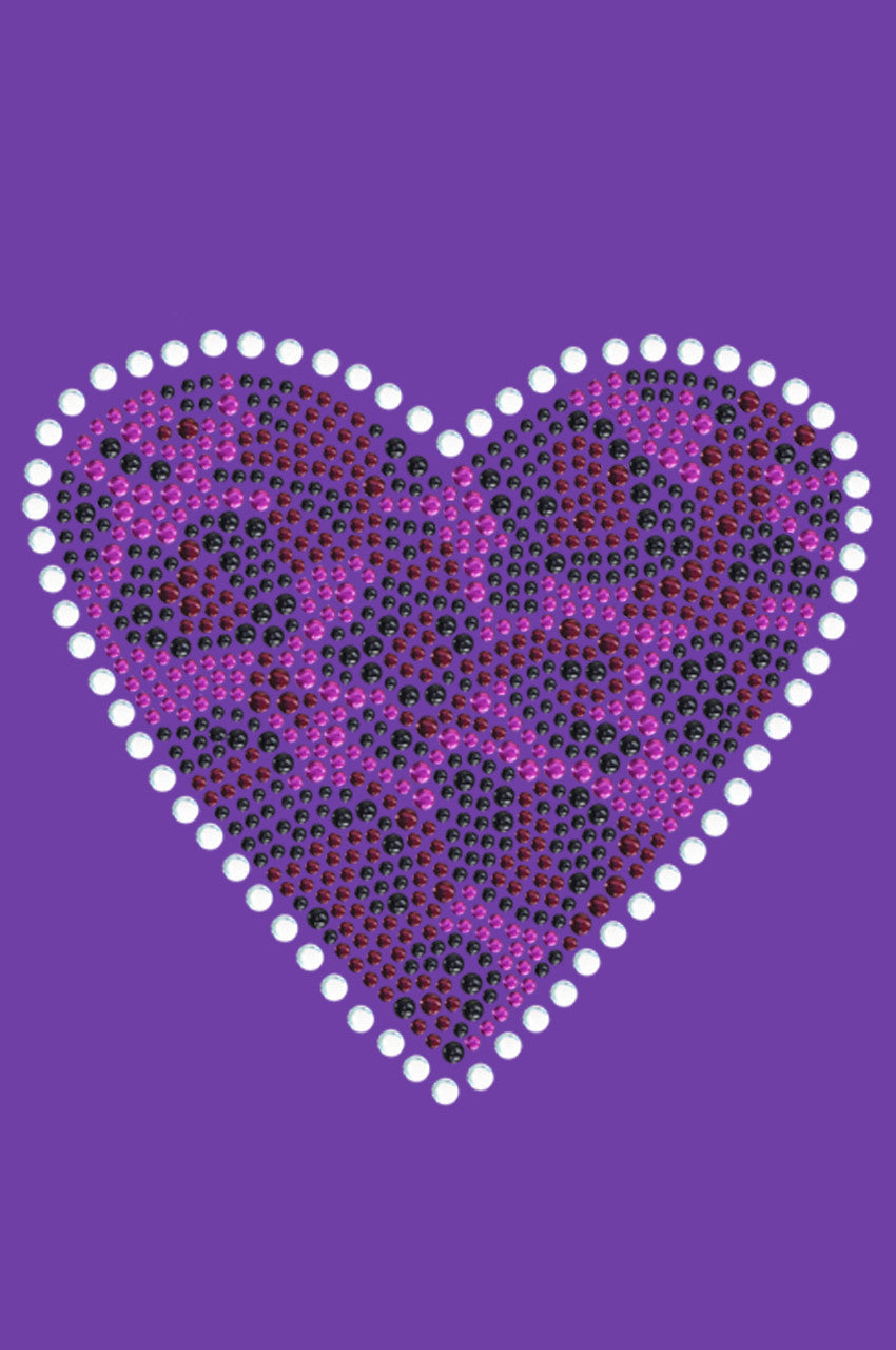 Fuchsia Leopard Heart - Womens T-shirt