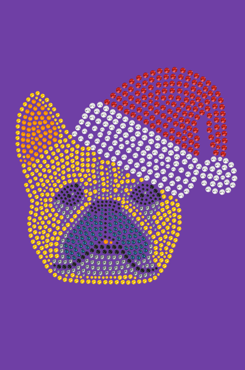 French Bull Dog with Santa Hat - Womens T-shirt