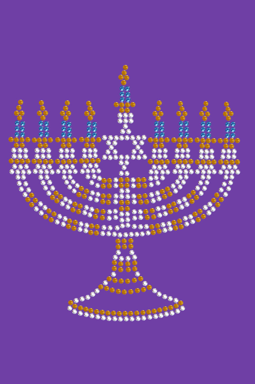 Menorah Blue & Gold (Small) - Bandanna