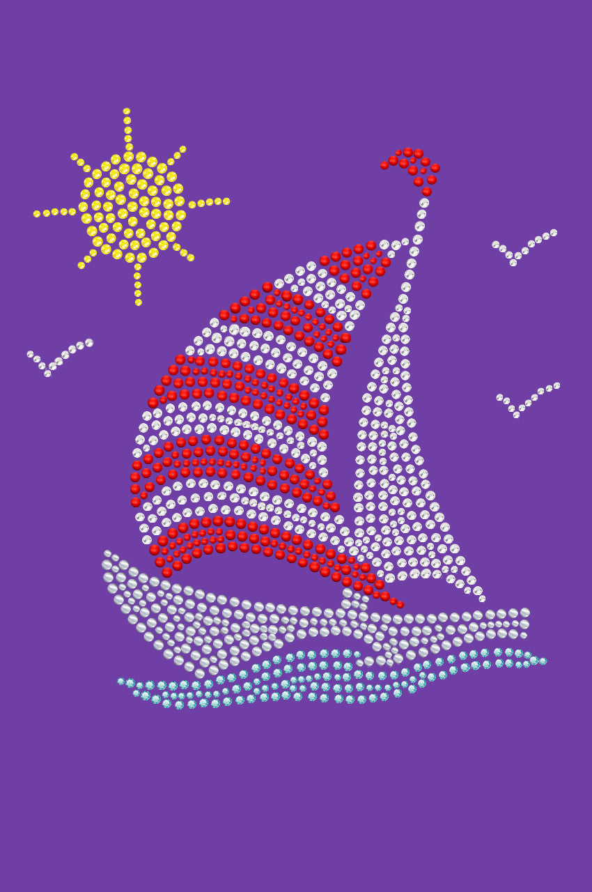 Sailboat (Rhinestone & Nailhead) - Womens T-shirt