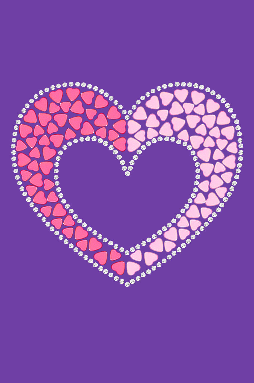 Pink & Light Pink Nailhead Hearts - Womens T-shirt