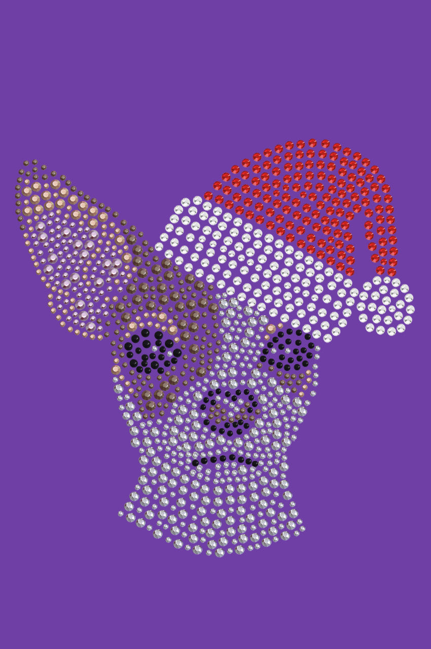 Chihuahua Face with Santa Hat - Womens T-shirt