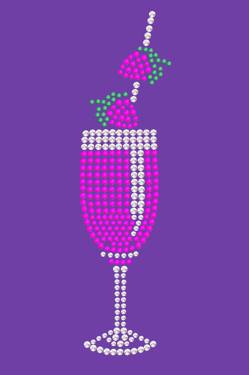 Strawberry Daiquiri - Austrian crystal Rhinestones - Womens T-shirt