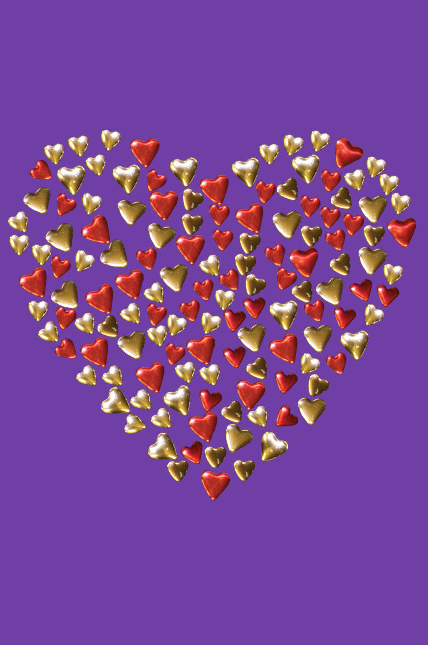 Red & Gold Nailhead Hearts Bandanna