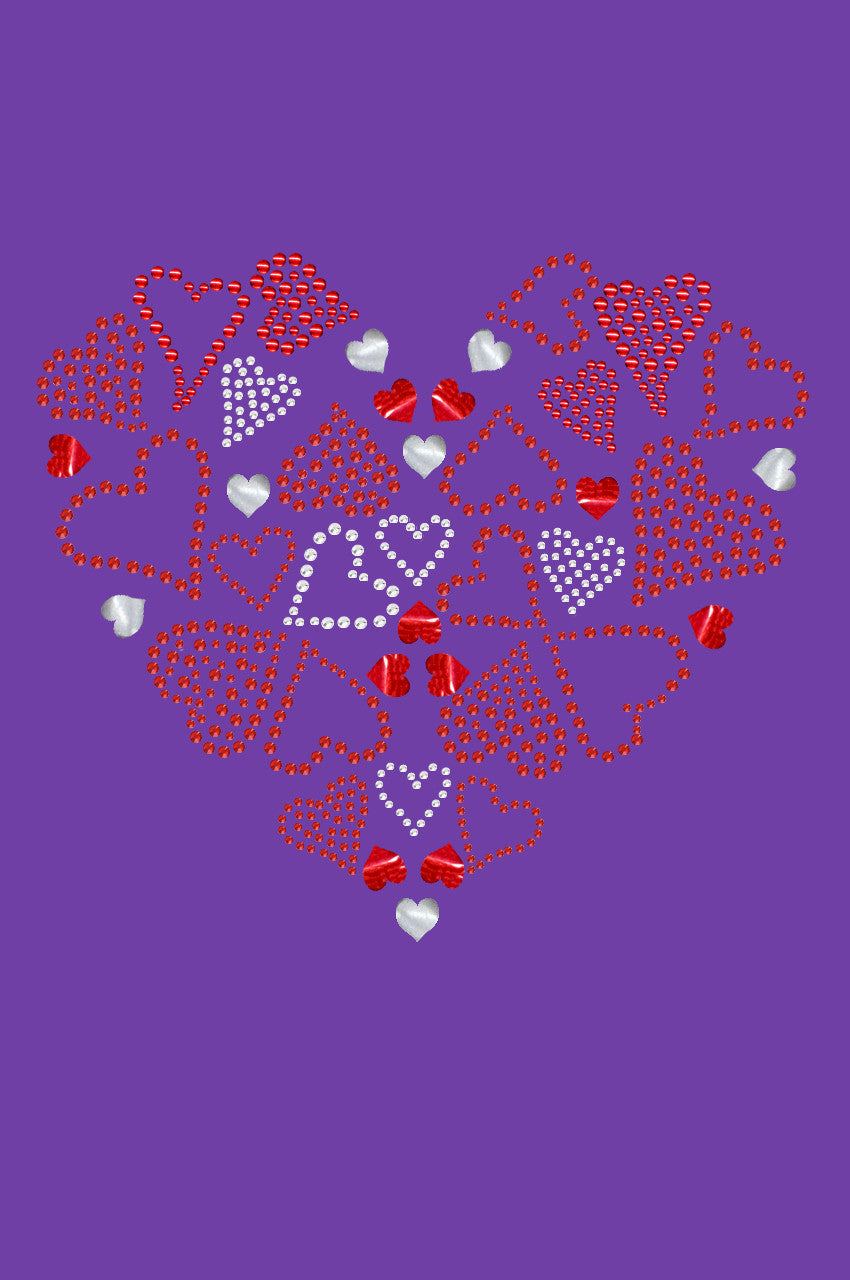 Red Heart with Hearts - Womwns Tee