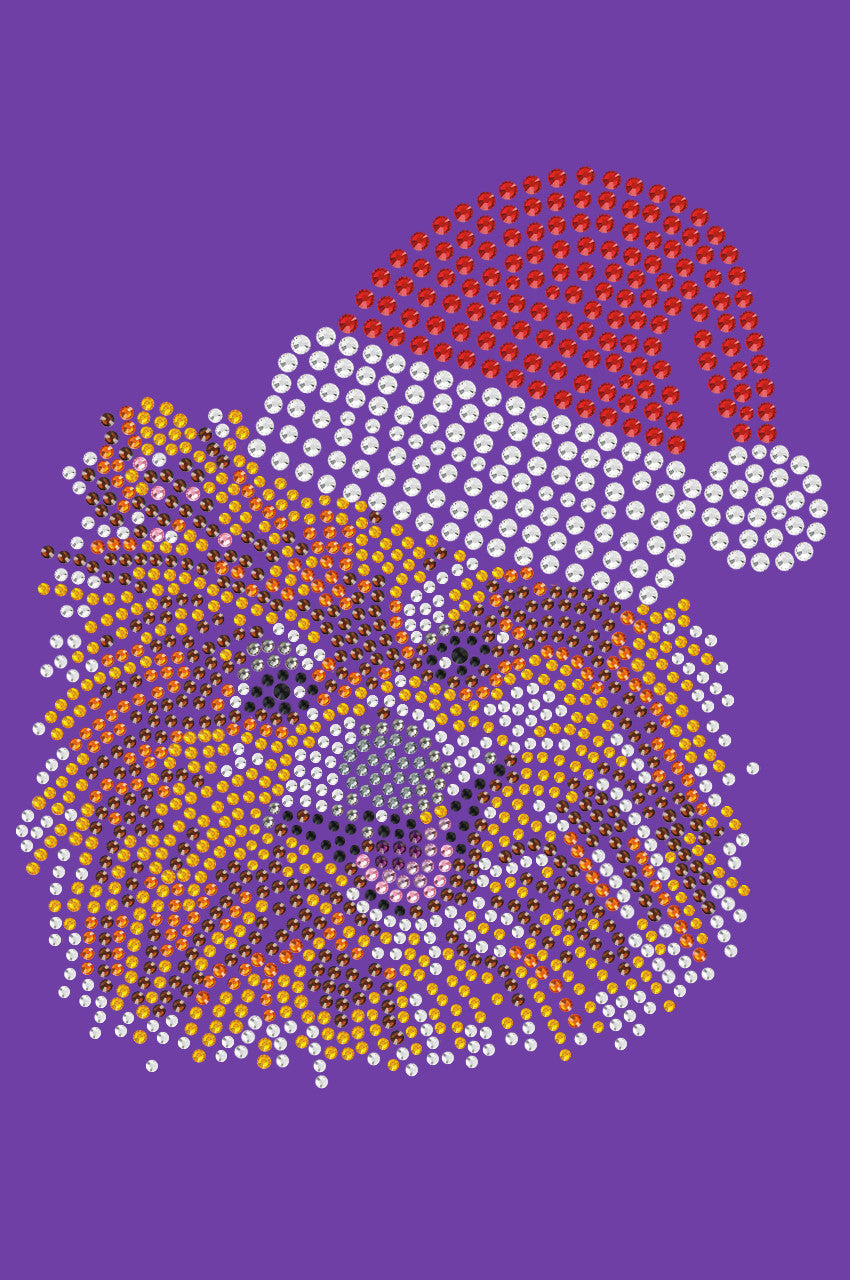 Pomeranian with Santa Hat - Womens T-shirt