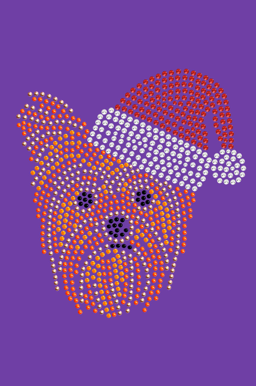 Yorkie Face 2 with Santa Hat - Womens T-shirt