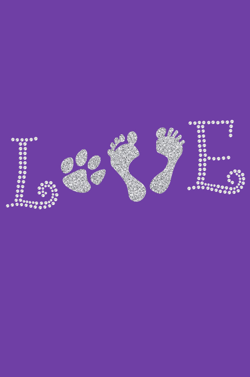 Love with Paw & Feet - Womens Tee