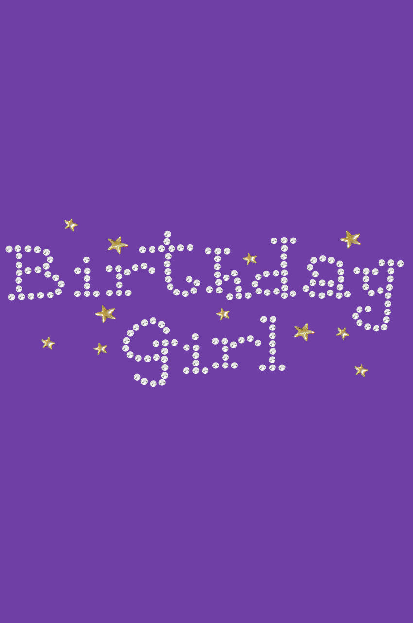 Birthday Girl with Stars - Womens T-shirt