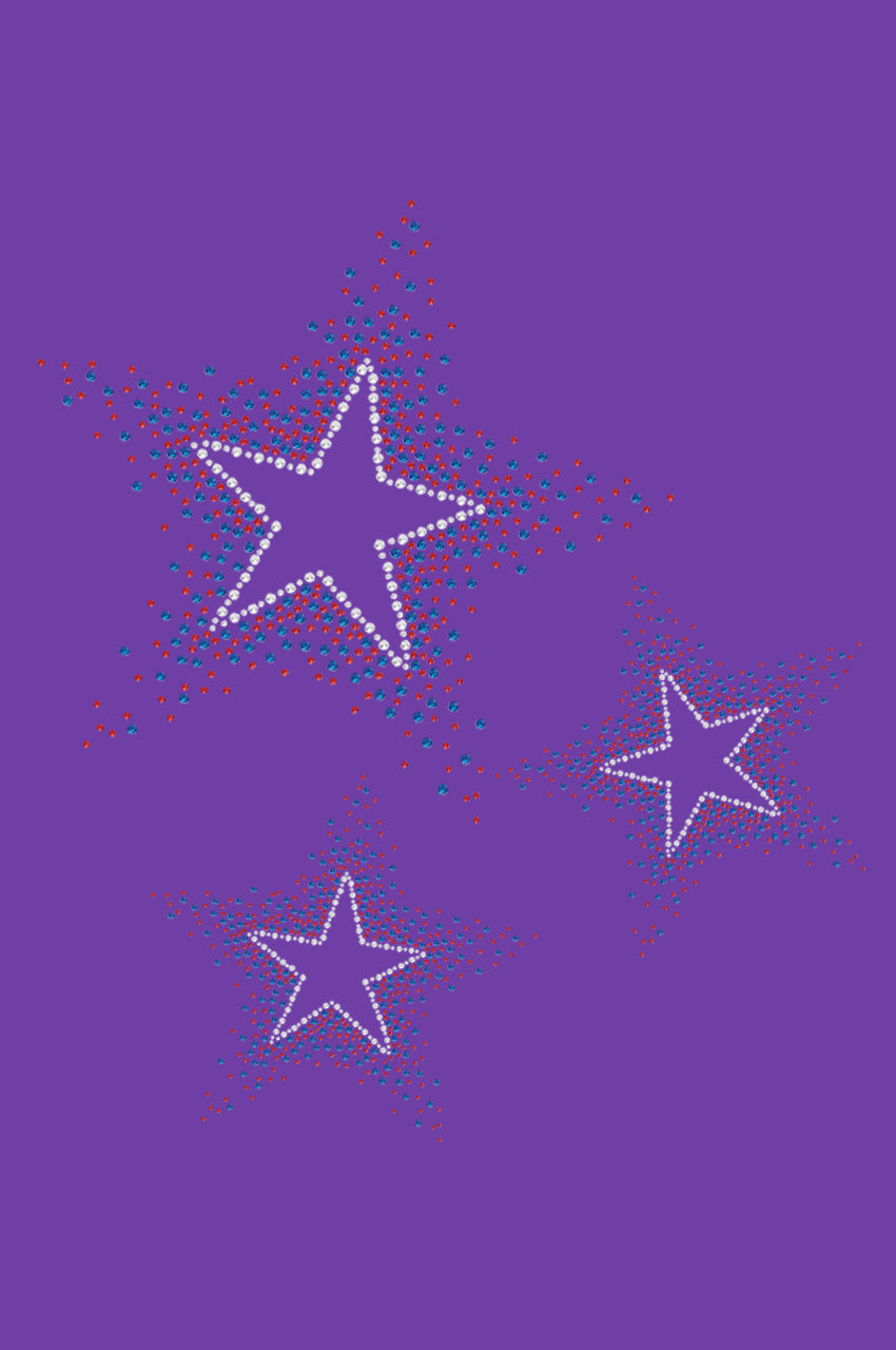 Three Stars (Red & Blue) - Womens T-shirt