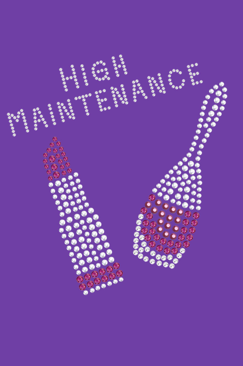 High Maintenance with Austrian crystal Nail Polish & Lipstick - Womens T-shirt