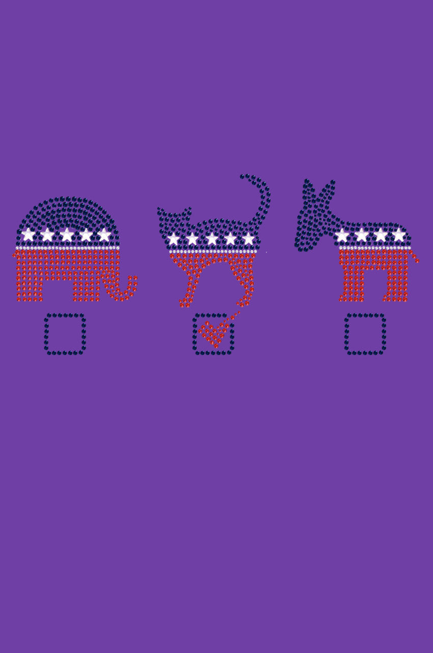 Vote Cat, Elephant, Donkey - Womens T-shirt