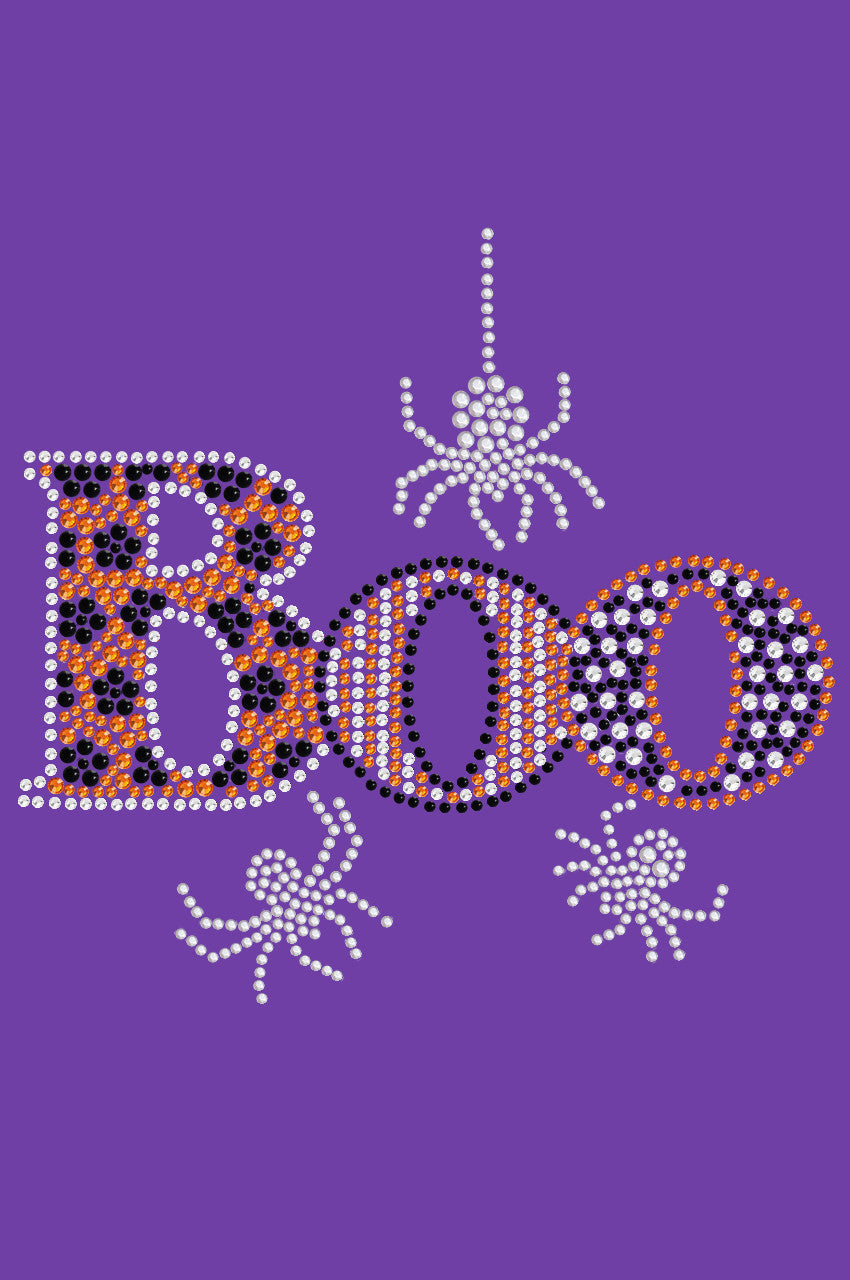 Boo with Silver Spiders - Womens T-shirt
