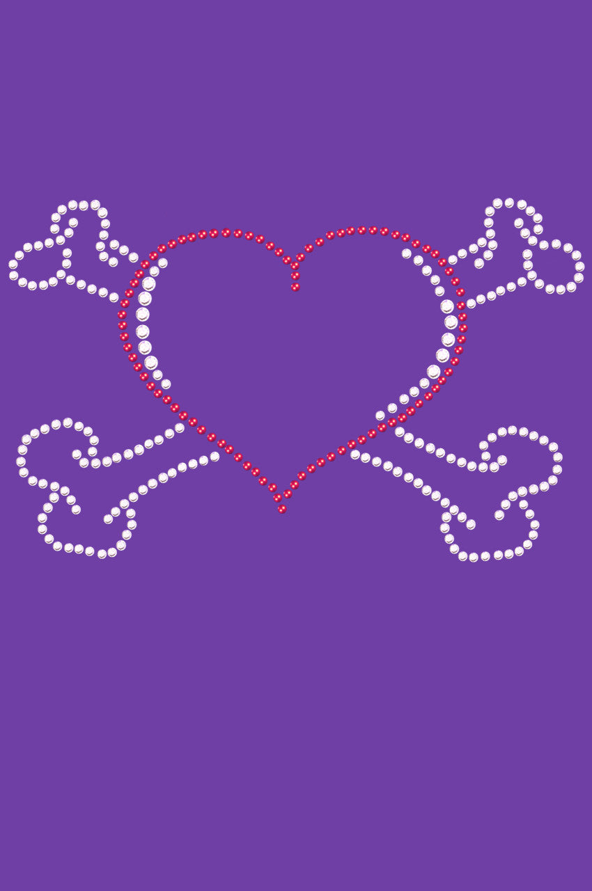 Heart with Cross Bones - Womens T-shirt