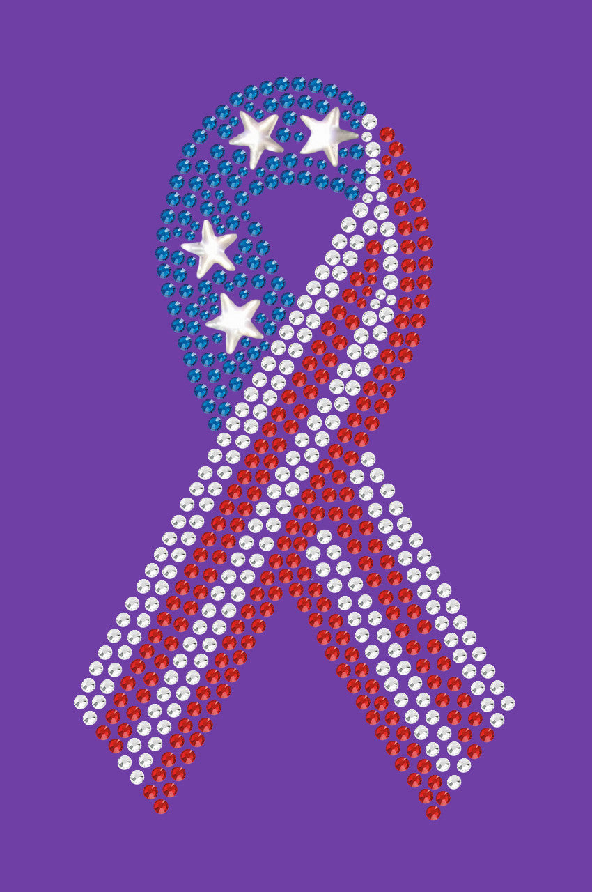 Ribbon (Red, White, & Blue) - Womens T-shirt