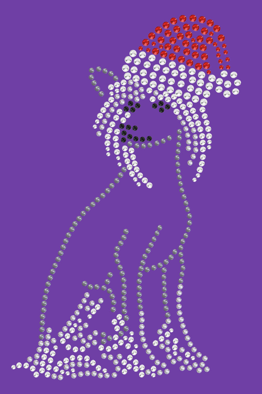 Chinese Crested with Santa Hat - Womens T-shirt