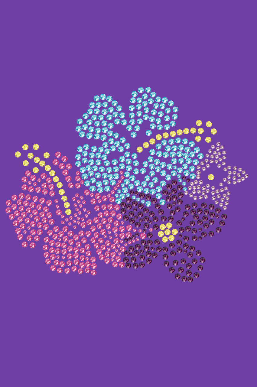 Pink, Blue & Purple Hibiscus - Bandanna