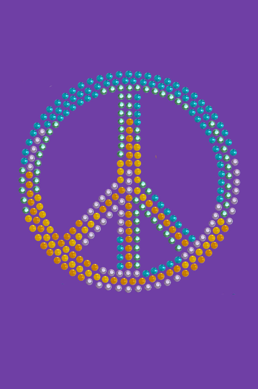 Peace Sign (Blue, Orange, Yellow, & Green) - Bandanna