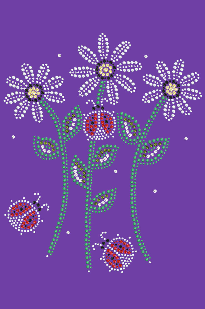 Daisies with Lady Bugs - Womens T-shirt