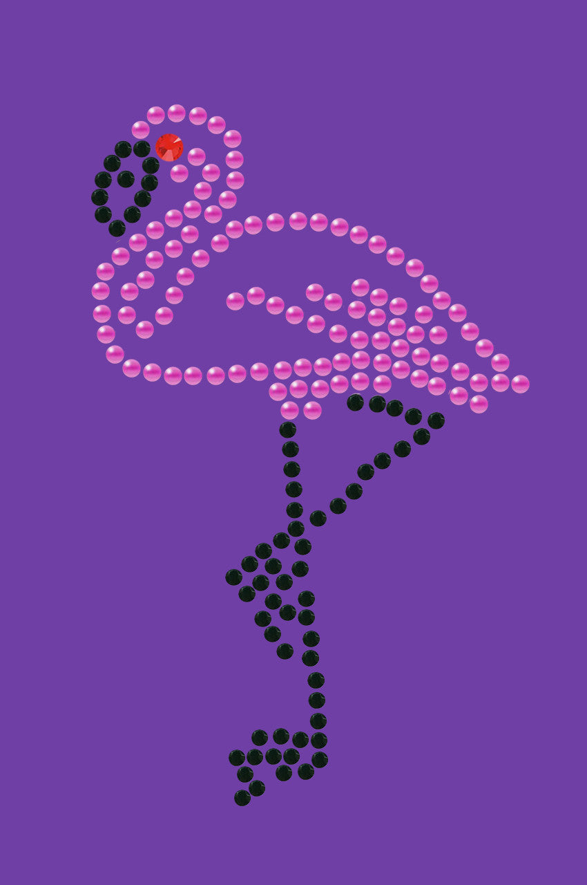 Pink Flamingo with Black Legs (Small) - Womens T-shirt