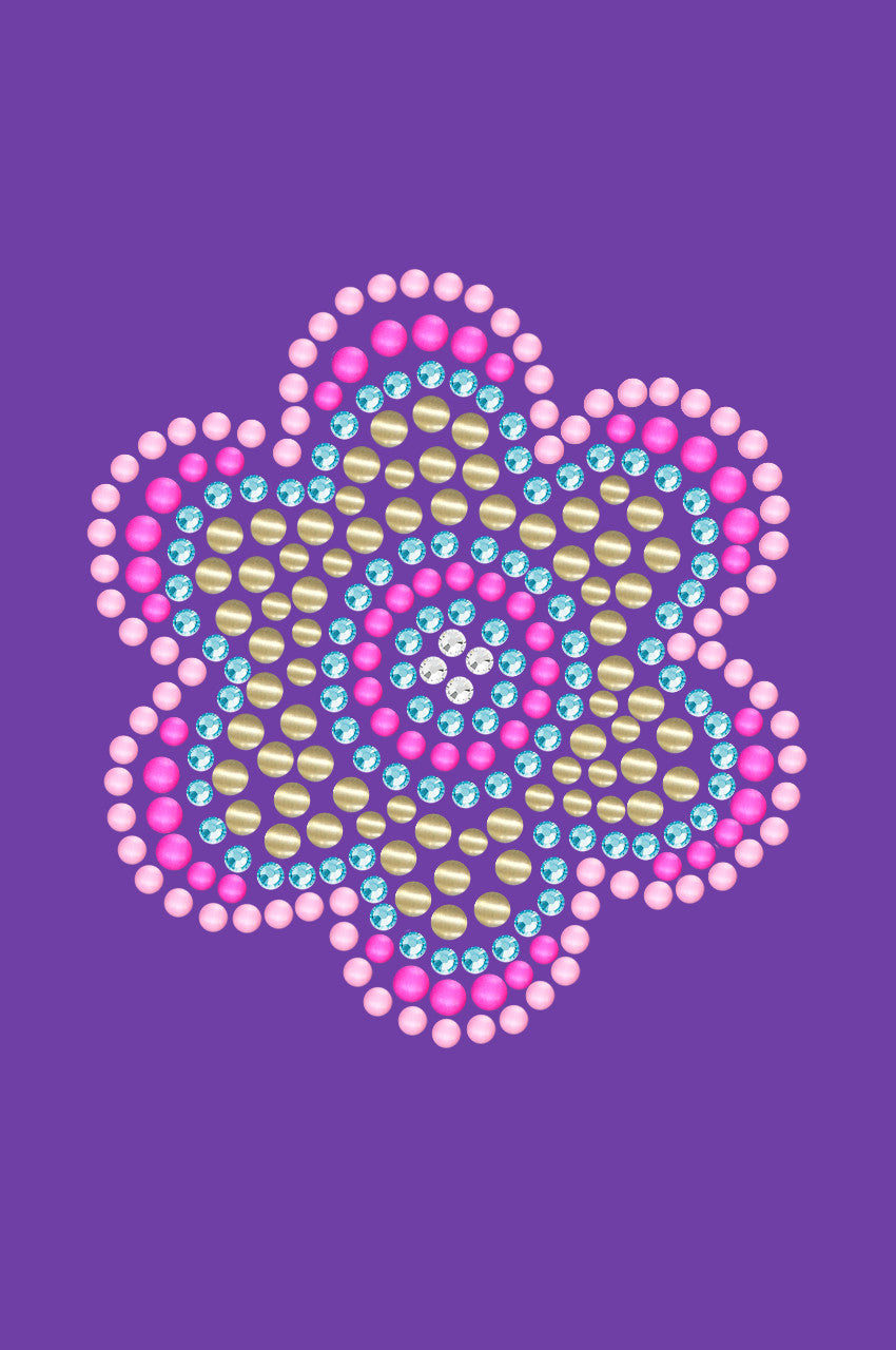 Multicolor Nailhead Flower - Bandanna