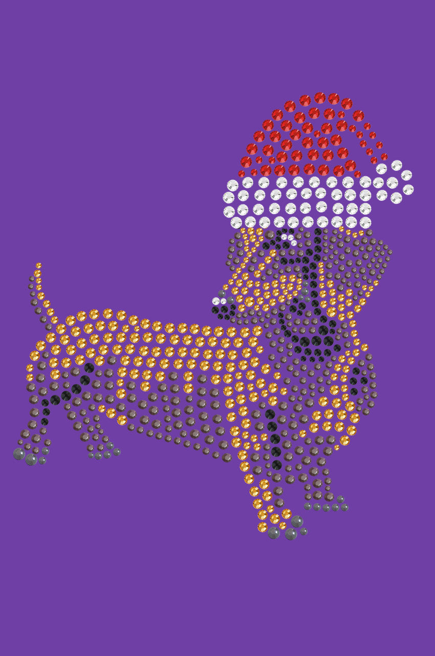 Dachshund 2 with Santa Hat - Womens T-shirt