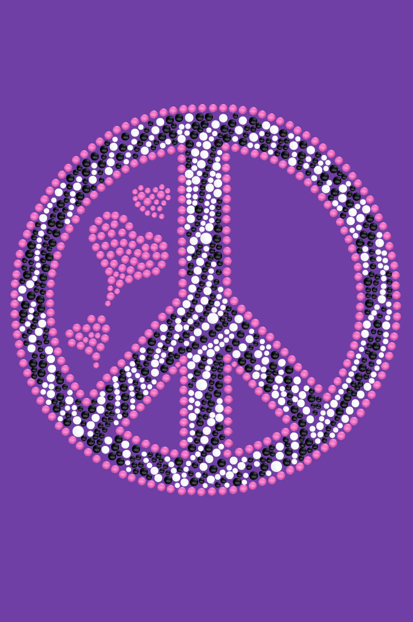 Peace Sign (Pink & Zebra Print) - Womens T-shirt