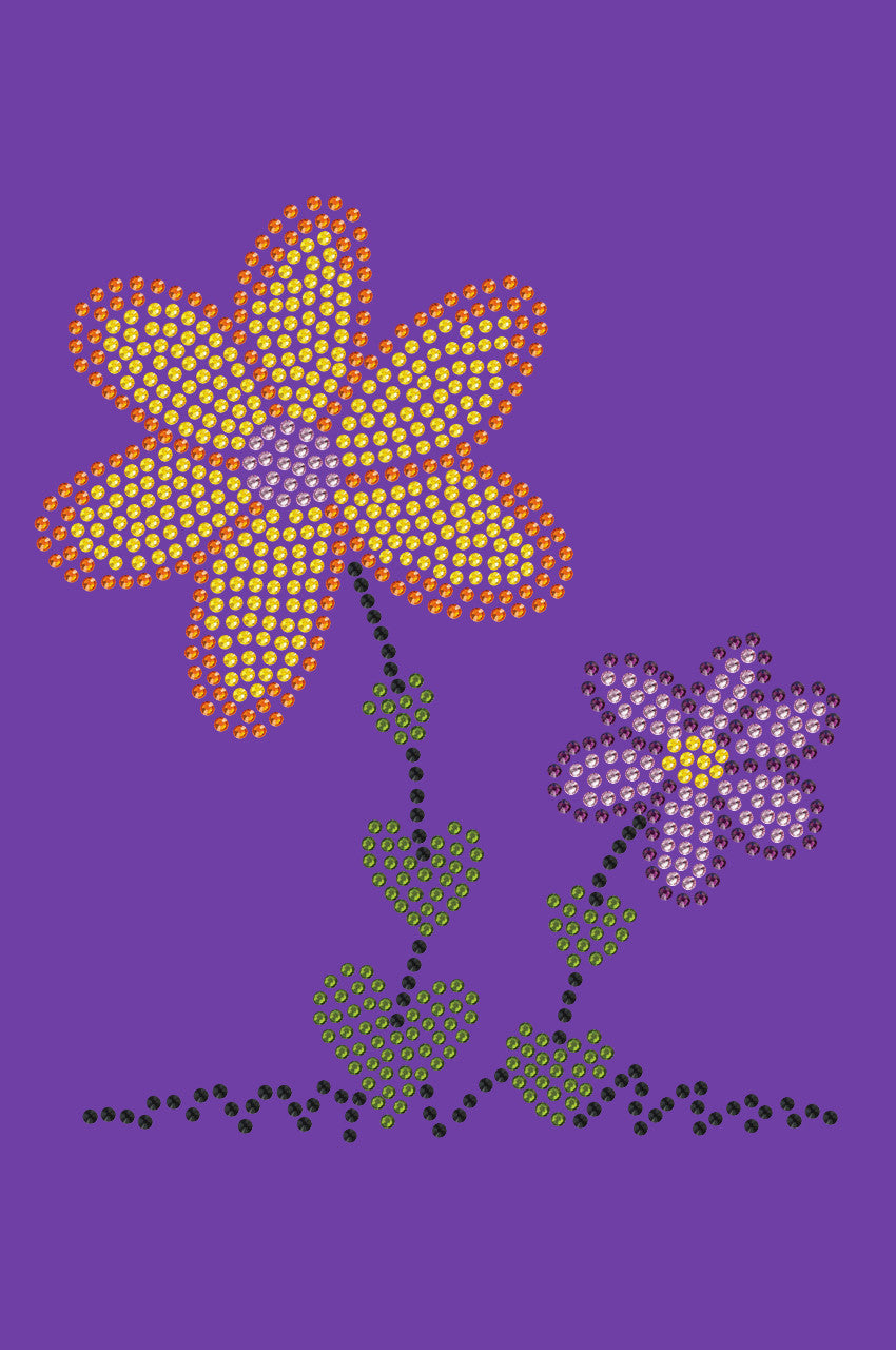 Orange & Purple Flowers - Womens T-shirt