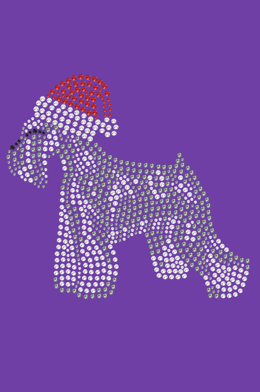 Schnauzer with Santa Hat - Womens T-shirt