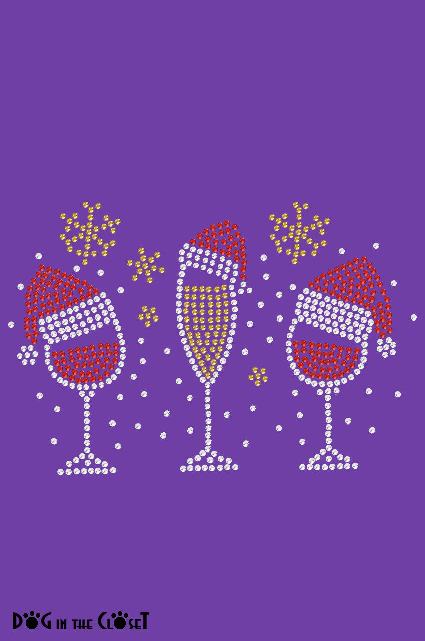 Christmas Wine Glasses - Womens Tee