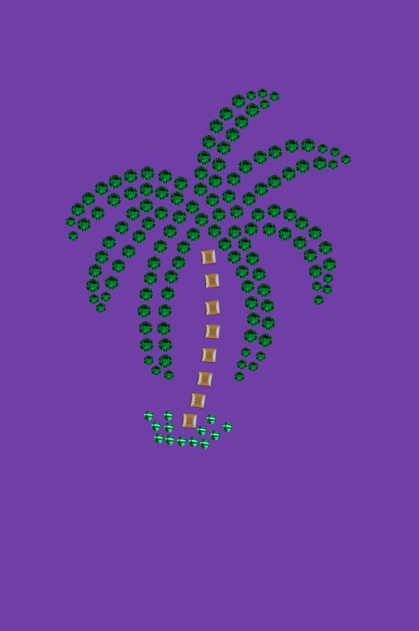 Palm Tree (Green Rhinestones - Small) - Women's T-shirt